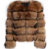 Raccoon Fur Jacket Imitation Patchwork Women's Artificial 9561