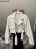 Kurtki damskie Koreańska modna skórzana kurtka Ubranie kołnierzyka Zamknij Zipper Pu Crop Płaszcz 2024 Ropa Mujer Streetwear HARAJUU Y2K TOPS