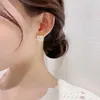 Stud Earrings Asymmetric Panda Head Micro Set Zircon In South Korea Cute Personality Mother Shell Sweet Age Reducing Earring