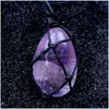 Naszyjniki wiszące nieregularne naturalne kryształowy kamień lina pleciona ręcznie z łańcuchem dla kobiet dziewczyna urodzinowa biżuteria upuszczenie wisiorek DHW48