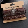 3 шт./компл. плетеный кожаный браслет Древо жизни браслеты-подвески браслет-манжета браслет для мужчин хип-хоп модные украшения