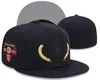 Ny Gold Leaf Baseball monterade mössor med Side Patch Team Snapbacks Hat Black Cap All Size Mix Match Order Alla hattar