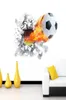 Atirando futebol através de adesivos de parede decoração de quarto infantil decalques para casa diversão de futebol 3d mural arte esporte jogo pôster de pvc 5 0333x3787216