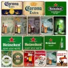 Panneaux métalliques Plaques murales Décor Vintage Beer Brand Series Affiche Tin Sign Bar Pub Art Board Peinture Garage Maison Plaque Décoration H288Y