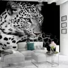 Fonds d'écran d'animaux 3D personnalisés Tigre tacheté féroce Salon Chambre Cuisine Décor à la maison Peinture murale Papier peint Mur moderne Co2458