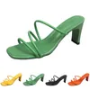 High Fashion Slippers Shoes Heels Women Sandals GAI Triple White Black Red Yellow Green Brown Color73 2 615