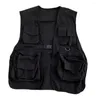Men's Vests Men Vest Jacket Hop Style Unisex Cargo With Multi Pockets Buckle Closure Streetwear Waistcoat For Women Warm