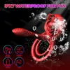 Heseks Rose Vibrating Cock Pierścień 10 Wibratory wibracji Penisa Gspot stymulator łechtaczki dorosły pary zabawka seksualna dla mężczyzn 240227