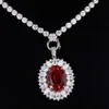 Dostosuj okrągłe genialne wycięte 3,5 mm moissanite tenis Naszyjnik 9K Złota z wyjmowanym laboratorium Emerald Ruby Sapphire Wiselant