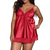 Robes décontractées Femmes Sexe Érotique Chemise De Nuit Mode Dentelle Patchwork Col En V Dos Nu Spaghetti Sangle Vêtements De Nuit Femme Chemise De Nuit