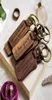 Personlig läder Keychain Pendant Beech Wood Carving Keychains Bagage Decoration Key Ring DIY Thanksgiving Father039S Day 5607577