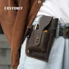 Men's waist bag double mobile phone bag hanging multi function tool sports outdoor construction site belt man leather waist b316y