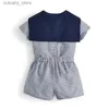 T-shirty Dzieci Spansih Ubranie Baby Brother Siostra Dopasowanie chłopców w paski Top Shorts 2PCS Suit Girl