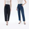 Jeans pour femmes femmes droites effilées 2 couleurs taille haute décontractée printemps été vintage femme denim pantalon longueur cheville 2024