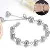 Charm Bracelets Boho Hollow Ball Silver Color Bracelet Fashion Womens Bangle Jewellery Gift