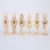 6 pièces en bois casse-noisette poupée décoration bricolage peinture vierge jouet en bois poupée non peinte pour enfants bricolage soldat Figurines ornements de table C0245U