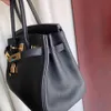 Handväska Emmas Womans Designer väskor Full Hand Sying Wax Thread 25 Black Gold Togo Leather Platinum Bag High-klass