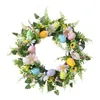 Decorative Flowers Easter Wreath Rustic Decorations Colorful Round Floral Hoop Spring For Front Door Wall Decor Celebration Window Party