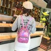 Torby szkolne pu skórzana mini plecak Kobiety moda moda Wyglądaj przez nastolatki torbę z książkami laserowej galaretka przezroczystą podróż