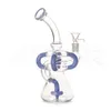 Bongs de vidrio Cachimbas Bong Reciclador de 9,4 pulgadas Bong Dab Rig Tubería de agua de vidrio Plataforma petrolera Bubbler con tazón de 14 mm