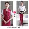 Pantalon de deux pièces pour femmes A88 Hôtesse de l'air Uniforme El Front Desk Serveuse Vêtements de travail Haut de gamme Hôtesse de l'air Costume de gilet professionnel