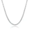 5Mm VVS Moissanite Diamond Studded Tennis Ketting Sterling Sier Klaar om ketting aan te passen Hip-Hop Sieraden