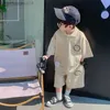 衣類セット衣類セット子供ゴルフ服ファッションキッズ服の男の子サマースーツ半袖シャツ+ショーツベビーハンサムカジュアルC LDD240311