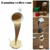 Floating Spilling Coffee Cup Sculpture Kitchen Novelty Artiklar Dekoration Spill Magic Pouring Splash Creative Mug Home217x