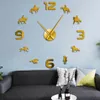 Courses de chevaux bricolage horloge murale géante chevaux de course équitation Silhouette mur Art décor sans cadre effet miroir montre murale cadeau pour Jockey X273O