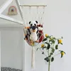 Tapestries Macrame Plush Organizer Boho Wall Net Storage For Toys Bohemian Hang Living Room Nursery