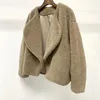 Manteau court en fourrure pour femmes, Simple, col rabattu, fausse laine d'agneau, Cardigan décontracté d'hiver