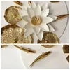Creative 3D Stereo Fish Leaf Wall Hanging Ornament Decoration Home Sofa Background Resin Flower Crafts el Wall Mural 240304