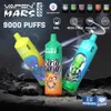 Entrepôt de l'UE vape puff 9000 VAPEN MARS Tornado 9000 puff 9k vapes bouffée jetable rechargeable rechargeable 600mAh batterie maille bobine 18ml RGB Light vapes