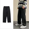 Jeans da uomo Streetwear Baggy Men Moda coreana Pantaloni larghi dritti a gamba larga Abbigliamento maschile Nero azzurro