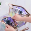 Kosmetiska väskor kvinnor tpu laser väska kvinnlig färgglad toalettartikat lagring utgör arrangör fall bärbar rese skönhet tvättpåse