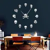 Różne głowice czaszki DIY Horror Giant Giant Wall Clock Big Igle Bezsle Bezdroi zombie głowy duże zegarek ścienne Halloween Decor 20112764