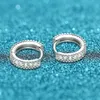 Smyoue D Färg 0,14CT Hoop Earring For Women Simulation Diamonds Earring S925 Silver Wedding Birthday Valentine Gift 240301