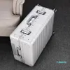 Valigie Valigia con tirante in lega di alluminio al 100% Tipo di scatola alla moda per bagagli in metallo da 20/24/28 pollici