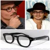 Meerkleurige Johnny Depp retro-vintage zonnebril Frame gewone bril Cart-Carvd 49 46 44 Geïmporteerde plank ronde volledige rand voor Prescrip211d