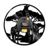 キリンビニールレコードウォールクロックモダンクリエイティブ動物園の装飾タイムクロックは、子供向けのサイレントクォーツアニマルテーマギフトX072230Kのサイレントクォーツアニマルテーマギフト