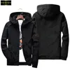 Stenjacka plus storlek kappjackor fashionabla mäns trench hoodie utomhus hiphop streetwear vår höst sport hoodie casual ytterkläder a69