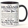 11oz Kaffeetasse „To My Husband Wife“ Keramikbecher Sommer Winter Trinkgeschirr Geburtstagsgeschenke Valentinstag 240301