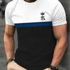 Homens camisetas Casual Imprimir Mens 3D Camiseta Stripe Roupas Verão Manga Curta Tee Harajuku Street T-shirt Diariamente Masculino Oversized O-pescoço Pulôver