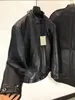 New Spring Balenciags Woman Faux Leather Jacket Man Chic Vintage Short Lapel Zipper Deconstruction and InversionFashion Streetwear Tops