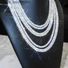 سعر الجملة في الأسهم 925 Sterling Silver Tennis Chain 2mm-5mm VVS Necklace Moissanite Necklace for Fine