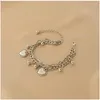 Link Bracelets Heart Alloy Bracelet Female Summer Niche Design Japanese-style Jewelry Bell Double-layer Texture