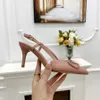 Designer sandals high heels genuine leather women's shoes 8cm summer luxury flat slide women's rhinestone sandals party wedding black White and pink shoes