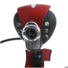 Webcams USB 2.0 50.0M 6 LED Webcam Web Cam Caméra avec Micphone pour PC Ordinateur portable Livraison directe Ordinateurs Accessoires de réseau Otjbq