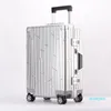 Resväskor 20''24''pure aluminium skal resväska på hjul vagnbagage lås mala valise de voyage avec roulettes