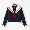 School Uniform Dress Cosplay Costume Japan Anime Girl Lady Lolita Japanese Schoolgirls Sailor Top Tie Pleated Skirt Outfit Women 240323